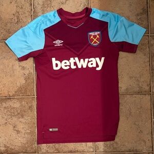Umbro Men’s West Ham Jersey - Burgundy and Sky Blue